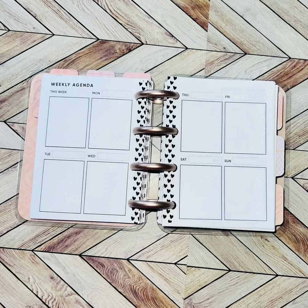 Happy planner micro size notes monthly and weekly layout Rose Golg Quartz floral